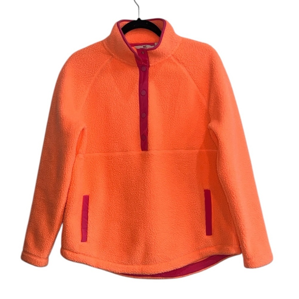 Vineyard Vines Neon Orange Sherpa with Hot Pink Trim size M - Picture 2 of 9